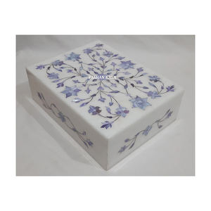 Magnifique boîte à bijoux en nacre naturelle blanche et rose faite à la main, motif floral avec surface brillante, utilisée pour la décoration de la maison - Product Image 2