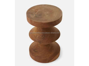 Mesa Auxiliar de Madera de Mango, Taburete de Madera, Mesa Auxiliar Moderna, Muebles Hechos a Mano para Sala de Estar, Muebles Nuevos 2026 - Product Image 4