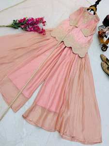 Ensemble Palazzo en Soie Brodé Fandy Premium – Design Élégant avec Broderie Diamant et Sequins pour Mariages et Soirées - Product Image 4