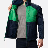 Chaqueta Cortavientos con Capucha para Hombre, Invierno, Impermeable, Transpirable, Secado Rápido, Forro de Nailon/Poliéster, Venta al Por Mayor