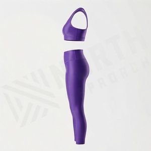 ชุดโยคะคุณภาพสูงแบบกำหนดเองได้ ความยาวระดับเข่า ชุดกีฬาโพลีเอสเตอร์สำหรับผู้หญิง ไซส์พลัส เสื้อผ้าออกกำลังกาย ชุดออกกำลังกาย - Product Image 3