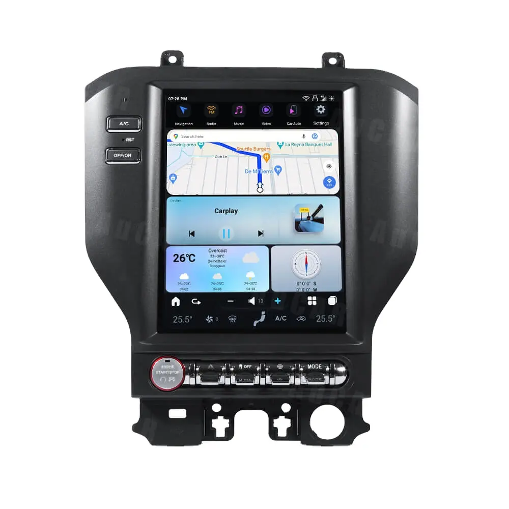 AuCar 10,4 ''Tesla стиль Android 13 автомобильное радио GPS навигация для Ford Mustang 2015-2020 Автомобильный мультимедийный стерео плеер Автомобильное видео