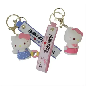 Cartoon Keyring Rubber 3D Soft Anime PVC Keychain for kids keychains hello kitty metal key chains 3D anime keeychains