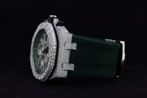 Reloj de Moda con Cristal de Cuarzo y Diamantes de Moissanita, Correa de Acero Inoxidable, Estilo Hip-Hop, Precio al por Mayor en India - Product Image 3