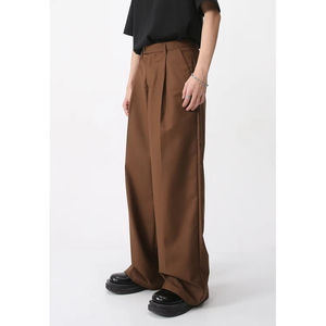 <b>Mens</b> Loose Fit Wide Leg Straight <b>Trousers</b> Casual Formal <b>Baggy</b> Pants Modern Simple Style Daily Wear - Product Image 4