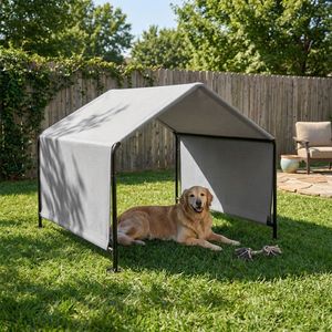 Telo in poliestere spalmato PVC per tubi in ferro neri 4x4x3.3FT, impermeabile, resistente ai raggi UV, grigio scuro, per tende e gabbie per animali domestici - Product Image 4