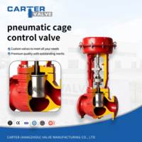 Vanne modulatrice pneumatique à cage WCB CF8M à brides anti-cavitation, faible bruit, pour gaz, vapeur, produits chimiques, avec positionneur 4-20mA, API, OEM, alimentation