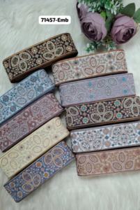 Dentelle brodée florale de luxe pour robes de mariée, dentelles et rubans brodés fins haute densité pour bordures de robes de mariage - Product Image 5