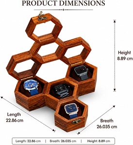 Meuble de rangement pour montres en bois Manhalstore (marron, capacité 1000 montres) – Organisateur de table écologique et durable pour la décoration intérieure - Product Image 1