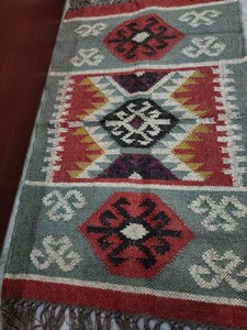 Tapis Kilim tissé à la main, style bohème tribal géométrique, en laine, style turc, tapis de couloir rustique, décoration de sol pour l'entrée de la maison - Product Image 3
