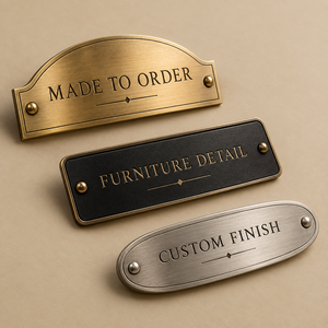 Placa de Identificación Metálica, Placa con Logotipo Personalizado, Etiqueta Grabada con Marca para Productos de Muebles, OEM, ODM, Tamaño Personalizado - Product Image 1