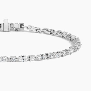 Pulsera de Diamantes Cultivados en Laboratorio, Corte Redondo y Marquesa, en Oro Blanco de 18K - Product Image 2