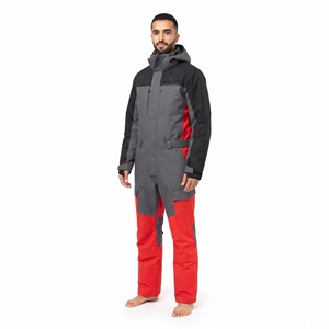 Traje de Snowboard Impermeable para Hombre Hawk Eye, Traje de Esquí Aislante, Transpirable y Resistente al Viento, Rojo Gris con Capucha y Cierre de Cremallera - Product Image 3