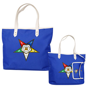 Sac fourre-tout personnalisé avec fermeture éclair imperméable bleu étoile orientale maçonnique |   Sac unisexe brodé en Cordura et polyvinyle - Product Image 1