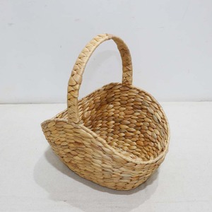 Cesta de Almacenamiento Decorativa de Jacinto de Agua Tejida a Mano, Cesta de Picnic con Asa Alta para Picnics y Organización del Hogar - Product Image 4