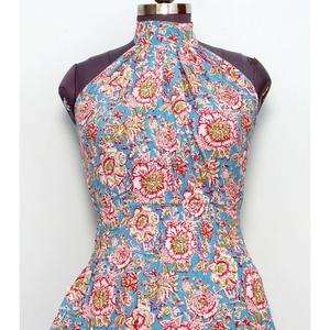 Vintage Inspired Women's Fit & Flare Swing Midi Dress 50s Style Short Sleeve <b>Button</b> Long Dress Customizable Party Casual Dress - Product Image 2