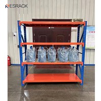 Système d'étagères industrielles en acier sans boulons robuste, 5 niveaux, étagère de rangement en métal pour garage, unité de rayonnage en métal