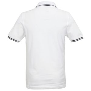 Chemise blanche à manches courtes pour homme, couleur unie, style décontracté, coupe classique, tissu piqué tricoté, 100 % polyester, service OEM frontal - Product Image 1