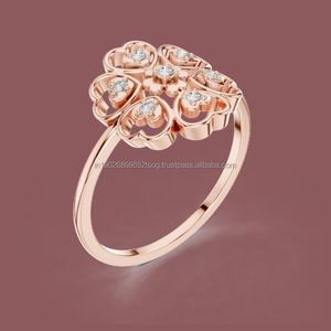 Bague personnalisée avec initiale et diamant de laboratoire en argent ou or 14 carats, style ethnique - Product Image 1