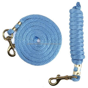 Corde de plomb en coton poly pour chevaux dans de nombreuses couleurs et tailles avec corde de plomb à mousqueton en laiton robuste pour chevaux - Product Image 3