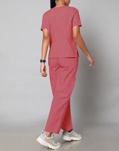 Medical Scrubs <b>Nursing</b> Men Women Summer Hospital Uniform Sets Jumpsuit Short Sleeve Polyester Spandex - Product Image 6