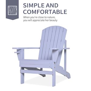 Sedia Adirondack Oversize con Portabicchieri Grigia, Arredamento da Esterno per Braciere - Product Image 4