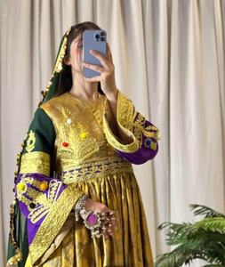 Vestidos Afganos Kuchi Vintage de Poliéster 100% Bordados a Mano para Mujer, Estilo Moderno, Largos hasta la Rodilla, para Fiesta o Boda, con MOQ Bajo - Product Image 2