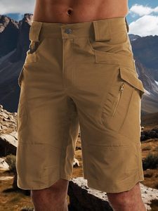 Pantalones cortos tácticos para senderismo y trabajo con múltiples bolsillos, color marrón claro, para hombre, fotografía de la naturaleza, pantalones cortos para hombre - Product Image 5