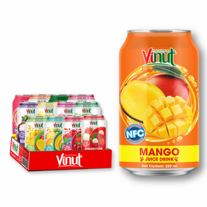 เครื่องดื่มน้ำผลไม้มะม่วง330มล. 24กระป๋องปราศจากน้ำตาลไม่มีการเพิ่ม OEM ฉลากส่วนตัวตัวอย่างโรงงาน - Product Image 1