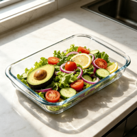 Plat de cuisson en verre borosilicate résistant à la chaleur, compatible four et micro-ondes, pour poisson, usage domestique, plat à poisson vapeur épaissi