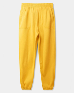 Plus Size <b>Men's</b> Yellow Jogger Sweatpants Elastic Waist Mid Rise Knitted Casual <b>Trousers</b> With Pockets Loose Fit Autumn Wear - Product Image 1