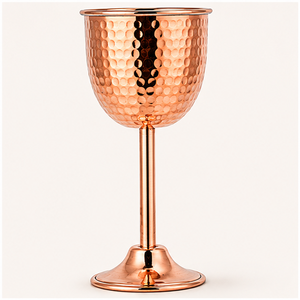 Handmade 100% Pure Hammered Copper <b>Wine</b> <b>Goblet</b> with Brass Stem Luxury Barware Cocktail Glass For Home And Hotel Use Low Price - Product Image 1