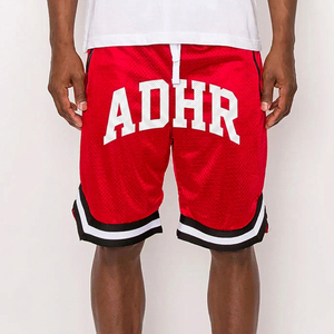 Custom Summer Basketball Shorts Anti-Wrinkle Eco-Friendly Front Double Mesh Jersey Plain <b>Net</b> Striped Sweat Uniforms Direct - Product Image 1