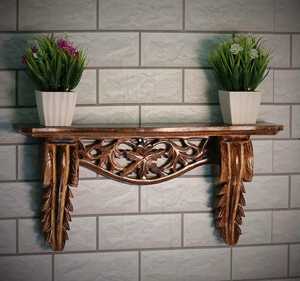 Solid Wood Wall Mounted Floating <b>Shelves</b> Heavy Duty Timber Storage Display Ledge Rack Wooden Brackets <b>Adjustable</b> Modern Flower - Product Image 6