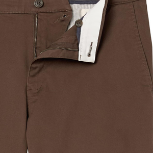 Chocolate Brown Solid Men Cotton Woven Straight Fit Office Ready Premium Feel Classic Appeal Chino Trousers - Product Image 4