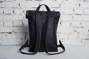 Heavy Duty Genuine Leather <b>Roll</b> <b>Top</b> <b>Backpack</b> Reinforced Stitching Travel Bag Cowhide Leather Laptop Pack LRTB-0120 - Product Image 5