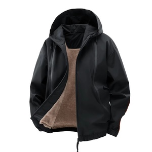 Chaqueta Bomber de Invierno para Hombre, Estilo Nuevo, de Lona, Impermeable, Cortavientos, Suave, Informal, Holgada, con Capucha y Cuello Alto - Product Image 2