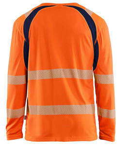เสื้อทำงานแขนยาวสีส้มแบบยูนิเซ็กซ์ที่มองเห็นได้ชัดเจนพร้อมแถบสะท้อนแสง วัสดุผ้าฝ้าย ป้องกันลม ป้องกันอันตราย - Product Image 3