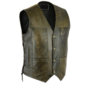 Chaleco de Motociclista de Cuero Genuino Personalizado para Hombre, Ropa para Clubes de Motociclistas, Fabricante Mayorista - Product Image 3