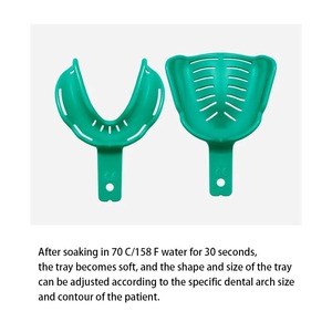 Bandejas de Impresión Dental Termoplásticas Moldeables para Dentistas, Molde para Dentadura Completa, Soporte Manual para Mandíbula Edéntula con 3 Ranuras - Product Image 6