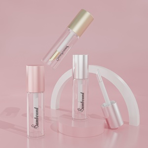 Cheap Price 20ML Lip Gloss Tube Big <b>Brush</b> Transparent <b>Round</b> PETG Plastic Empty Bottle Matched with Zinc Alloy <b>Brush</b> Head - Product Image 2