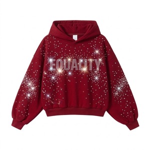 Sudadera con Capucha Personalizada al por Mayor, Diseño Moderno con Pedrería, Estilo Casual o Urbano, Unisex, Talla Grande - Product Image 6