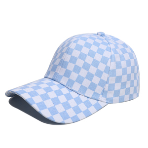 Gorra de Béisbol a Cuadros, 6 Paneles, Ajustable, Unisex, Tela de Sarga, Gorra Informal con Patrón Blanco y Negro - Product Image 2