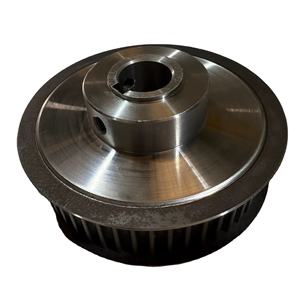 Poulie HTD 8M à couple élevé 56T, poulie HTD 8M GT2, poulie 8MHTD, largeur de courroie personnalisée, alésage personnalisé, alésage de denture personnalisé, moyeu à clavette, bride - Product Image 1