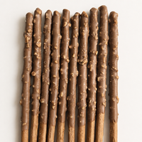 Bâtonnets de biscuits enrobés de chocolat avec amandes concassées, 40g, boîte de vente au détail, collation croustillante aux noix, emballage personnalisé en gros, OEM ODM