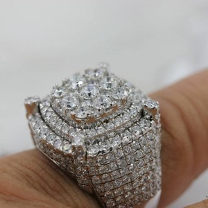 เครื่องประดับเพชรโมอิสซาไนต์ VVS แบบ Iced Out เงินแท้ 925 น้ำหนักตามสั่ง แหวนเพชร VVS สไตล์ฮิปฮอป คุณภาพเยี่ยม ราคาดีที่สุด - Product Image 5