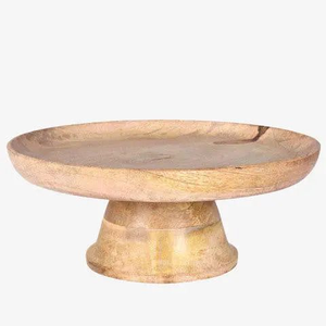 Support à gâteau en bois écologique fait main, présentoir sur piédestal, assiette rustique pour desserts, compatible lave-vaisselle, pièce unique - Product Image 4