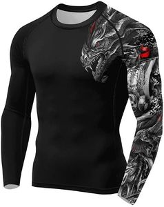 Custom Printed Long Sleeve Rash Guard <b>Compression</b> <b>Shirt</b> <b>for</b> <b>Men</b> Full Sleeve Quick Dry Sublimation Transfer Print Polyester - Product Image 5