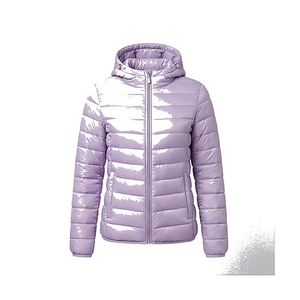 Hooded Quilted Waterproof <b>Bubble</b> Jacket Black Full Sleeve Winter Windproof Cotton Shell Knitted Fabric Polyester Filling Stand - Product Image 1