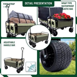 Carrello Pieghevole Portatile con Sistema di Fissaggio, Capacità 200 kg, per Spiaggia, Campeggio e Trasporto Generico - Product Image 3